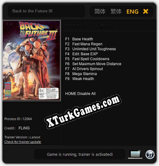 Back to the Future III: Trainer +9 [v1.6]