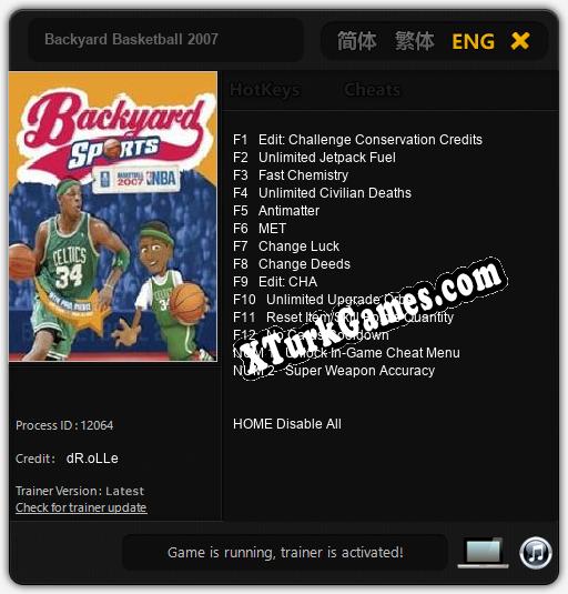 Backyard Basketball 2007: Cheats, Trainer +14 [dR.oLLe]