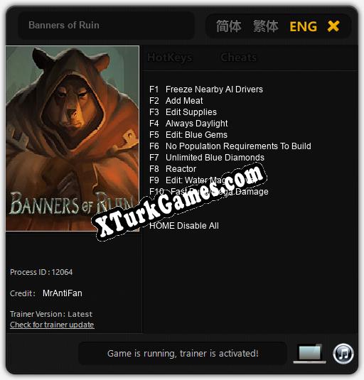 İçin Trainer’ı Çıktı Banners of Ruin [v1.0.4]