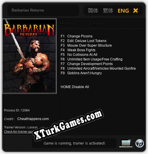 Barbarian Returns: Trainer +9 [v1.3]