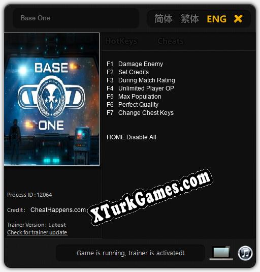İçin Trainer’ı Çıktı Base One [v1.0.5]