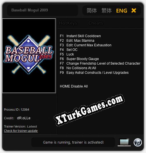 Baseball Mogul 2009: Trainer’ı (V1.0.46)