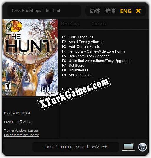 Bass Pro Shops: The Hunt: Trainer’ı (V1.0.52)