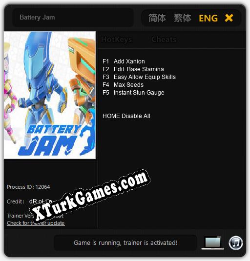 İçin Trainer’ı Çıktı Battery Jam [v1.0.6]