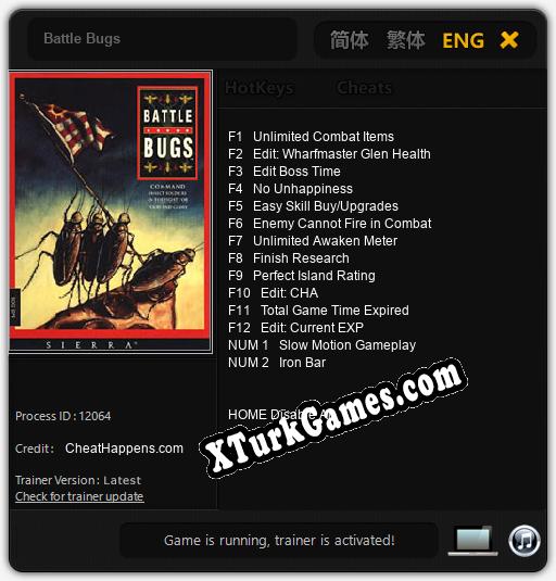Battle Bugs: Cheats, Trainer +14 [CheatHappens.com]