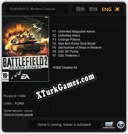 İçin Trainer’ı Çıktı Battlefield 2: Modern Combat [v1.0.6]