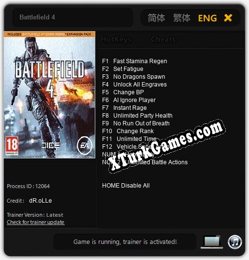 Battlefield 4: Trainer’ı (V1.0.17)