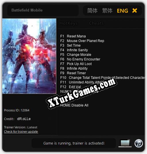 Battlefield Mobile: Trainer’ı (V1.0.89)