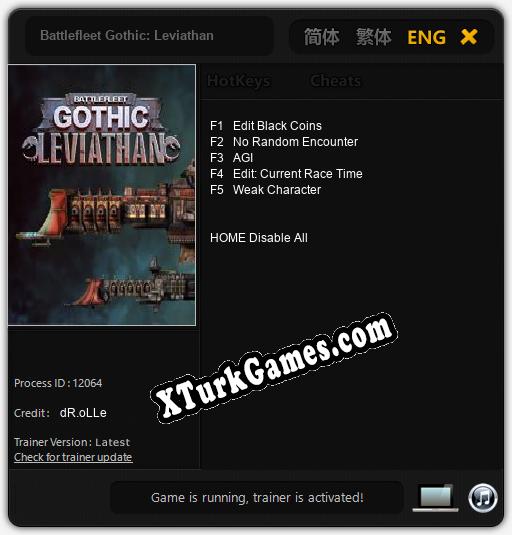 İçin Trainer’ı Çıktı Battlefleet Gothic: Leviathan [v1.0.9]