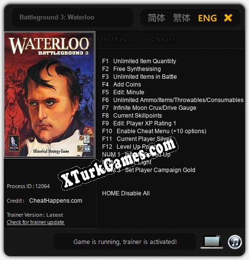 İçin Trainer’ı Çıktı Battleground 3: Waterloo [v1.0.6]