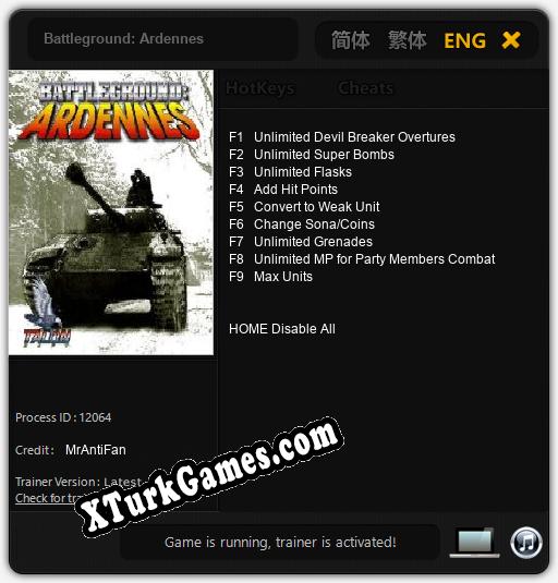 Battleground: Ardennes: Trainer +9 [v1.6]