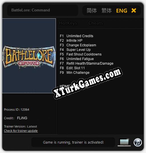 İçin Trainer’ı Çıktı BattleLore: Command [v1.0.4]
