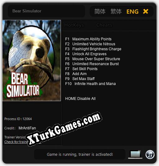 İçin Trainer’ı Çıktı Bear Simulator [v1.0.7]