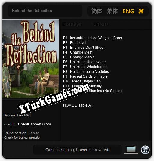 İçin Trainer’ı Çıktı Behind the Reflection [v1.0.9]