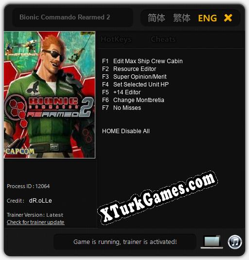 Bionic Commando Rearmed 2: Trainer +7 [v1.8]