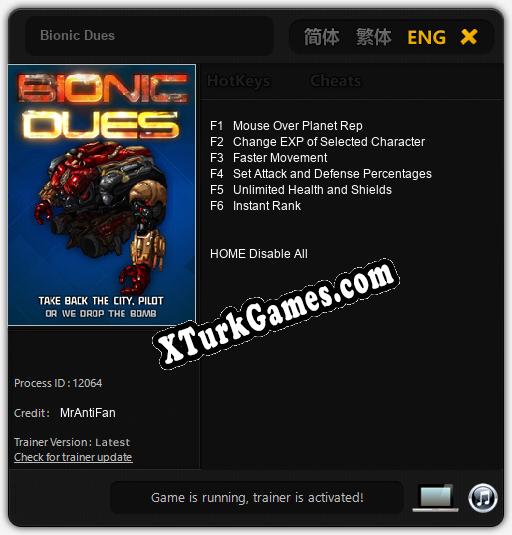 Bionic Dues: Cheats, Trainer +6 [MrAntiFan]