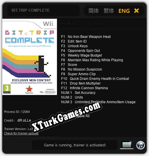 BIT.TRIP COMPLETE: Trainer +15 [v1.8]