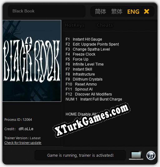 İçin Trainer’ı Çıktı Black Book [v1.0.2]