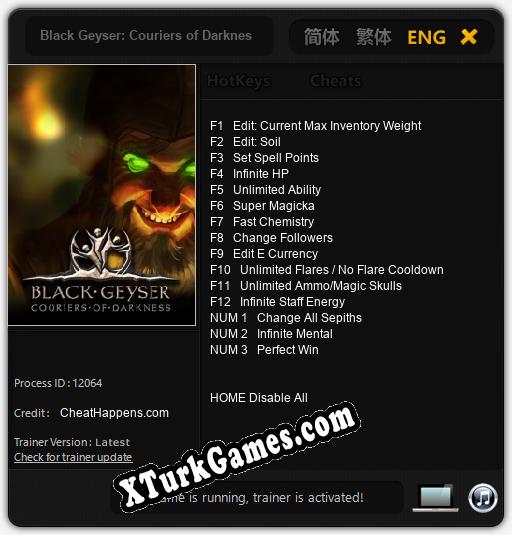 İçin Trainer’ı Çıktı Black Geyser: Couriers of Darkness [v1.0.4]