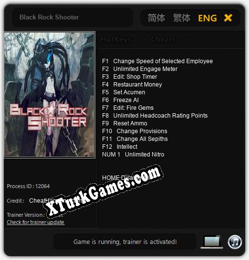Black Rock Shooter: Trainer’ı (V1.0.68)