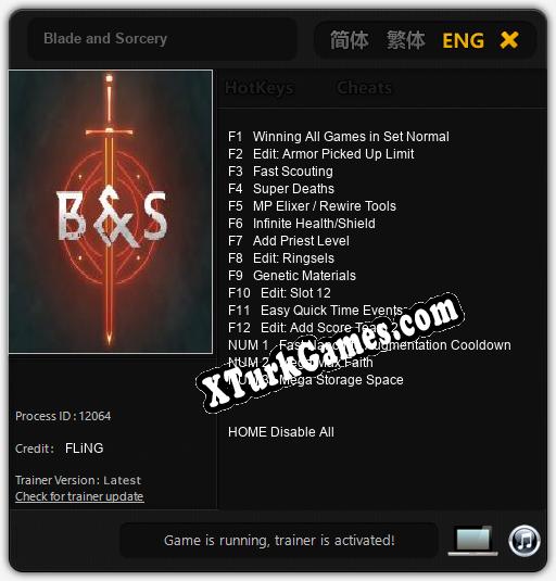 Blade and Sorcery: Trainer’ı (V1.0.21)