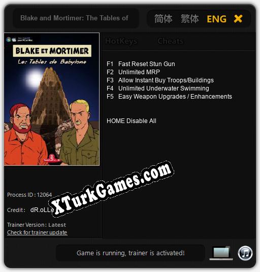 Blake and Mortimer: The Tables of Babylon: Trainer +5 [v1.5]