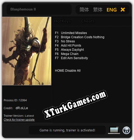 İçin Trainer’ı Çıktı Blasphemous II [v1.0.8]