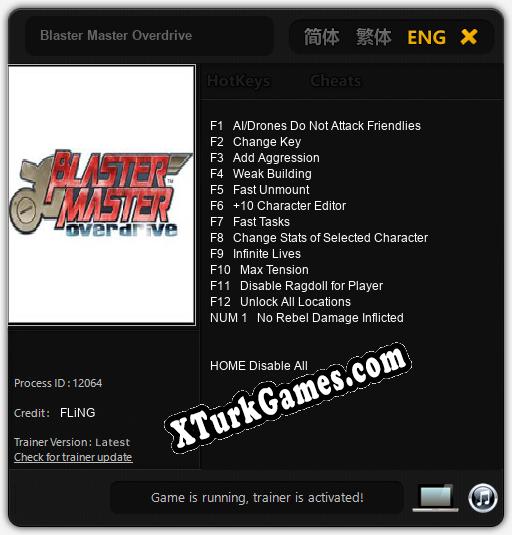 Blaster Master Overdrive: Cheats, Trainer +13 [FLiNG]