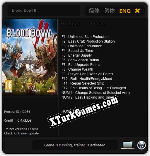 Blood Bowl II: Trainer’ı (V1.0.63)