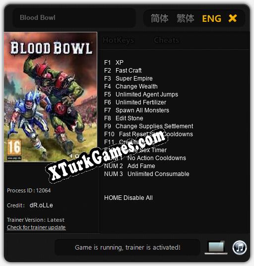 Blood Bowl: Cheats, Trainer +15 [dR.oLLe]