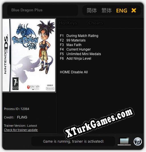 İçin Trainer’ı Çıktı Blue Dragon Plus [v1.0.7]