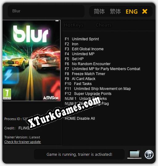 Blur: Trainer +14 [v1.6]