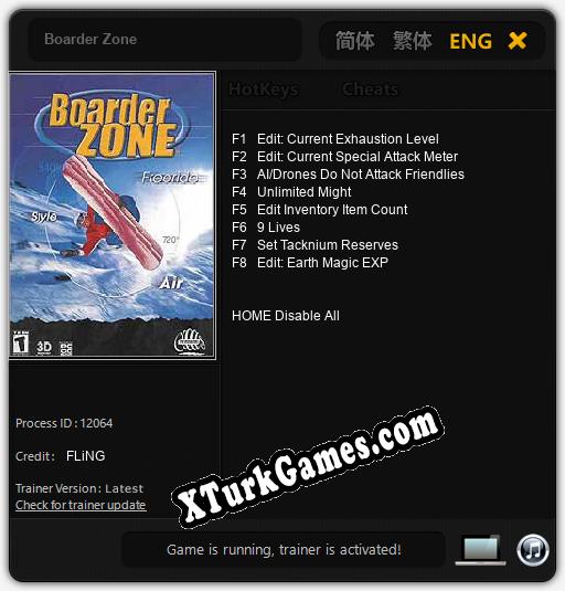 İçin Trainer’ı Çıktı Boarder Zone [v1.0.2]