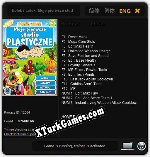 Bolek i Lolek: Moje pierwsze studio plastyczne: Trainer +15 [v1.2]