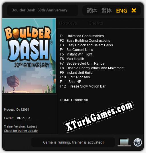 Boulder Dash: 30th Anniversary: Cheats, Trainer +12 [dR.oLLe]