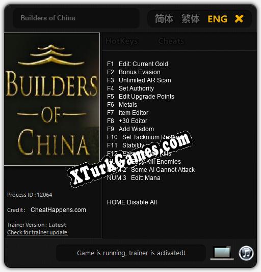 Builders of China: Trainer’ı (V1.0.80)