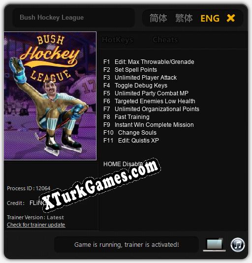 Bush Hockey League: Cheats, Trainer +11 [FLiNG]