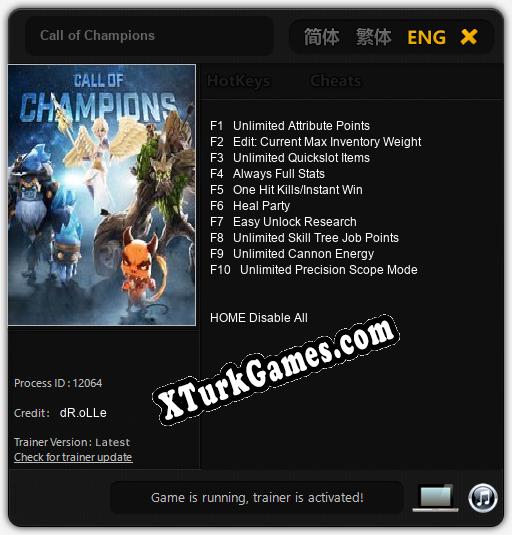 Call of Champions: Trainer’ı (V1.0.15)
