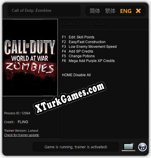 Call of Duty: Zombies: Trainer’ı (V1.0.61)