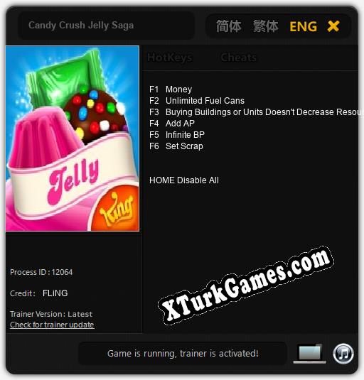 İçin Trainer’ı Çıktı Candy Crush Jelly Saga [v1.0.8]
