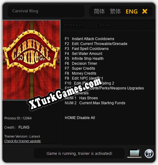 Carnival King: Trainer +14 [v1.6]