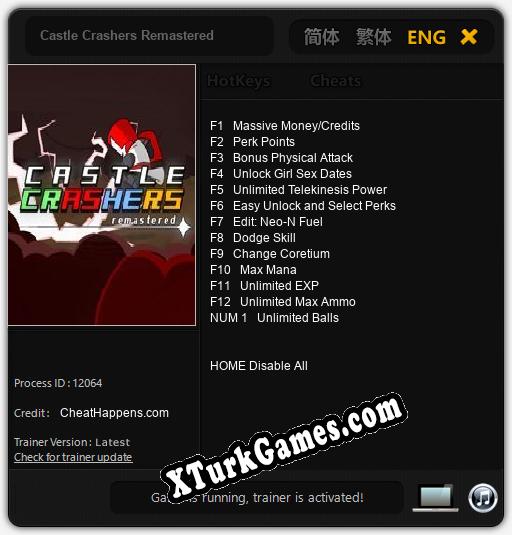 İçin Trainer’ı Çıktı Castle Crashers Remastered [v1.0.9]
