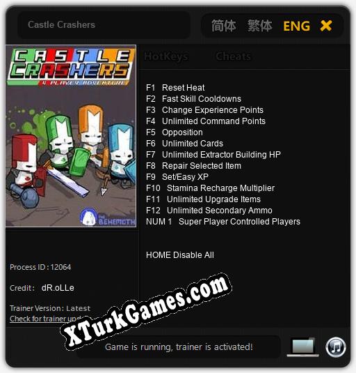 Castle Crashers: Trainer’ı (V1.0.32)