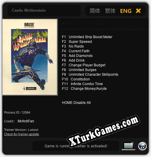 Castle Wolfenstein: Trainer +12 [v1.8]