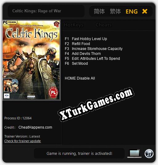 İçin Trainer’ı Çıktı Celtic Kings: Rage of War [v1.0.6]