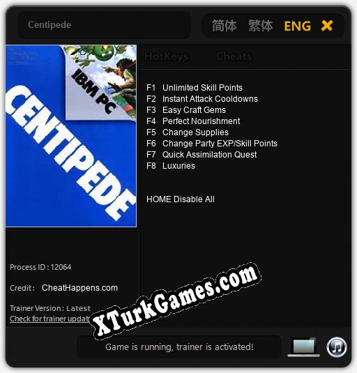 Centipede: Trainer’ı (V1.0.93)