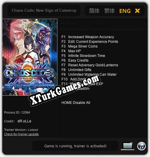 Chaos Code: New Sign of Catastrophe: Trainer’ı (V1.0.87)