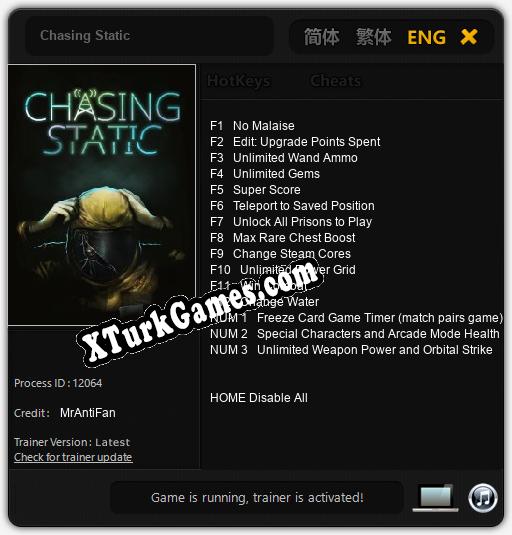 Chasing Static: Trainer’ı (V1.0.35)