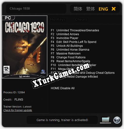 Chicago 1930: Trainer’ı (V1.0.70)