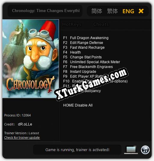 İçin Trainer’ı Çıktı Chronology: Time Changes Everything [v1.0.5]